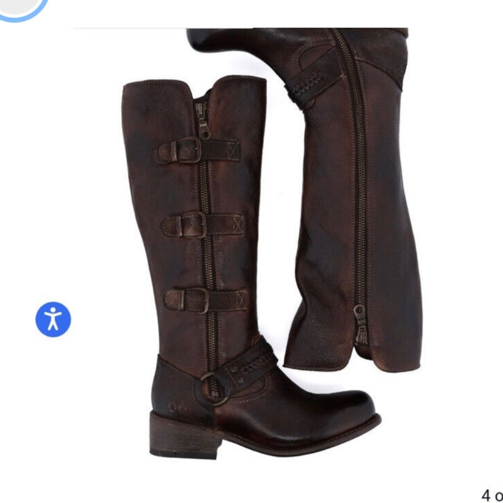 Bed Stu Skyla Teak MD distressed Leather  Mid Calf Boots Size 7